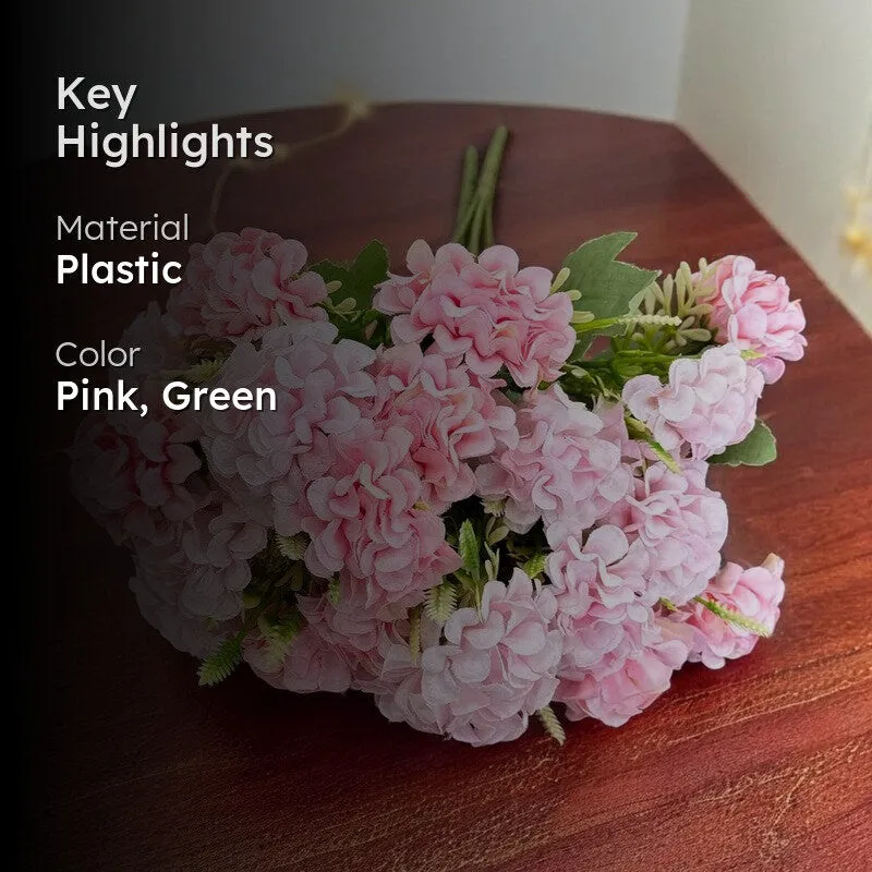 Artificial Hydrangea Flower (Pink) - Set Of Two media 2