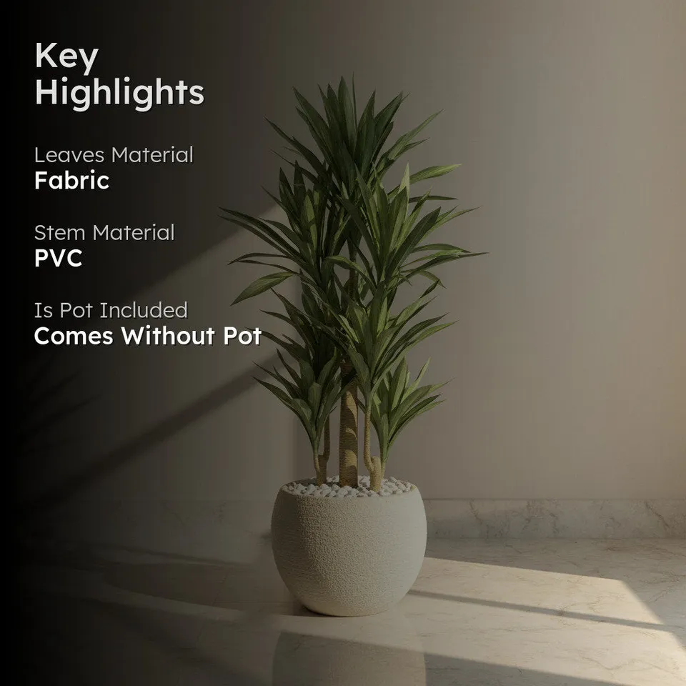 Artificial Green Dracaena Plant Without Pot - 4.2 Feet media 2