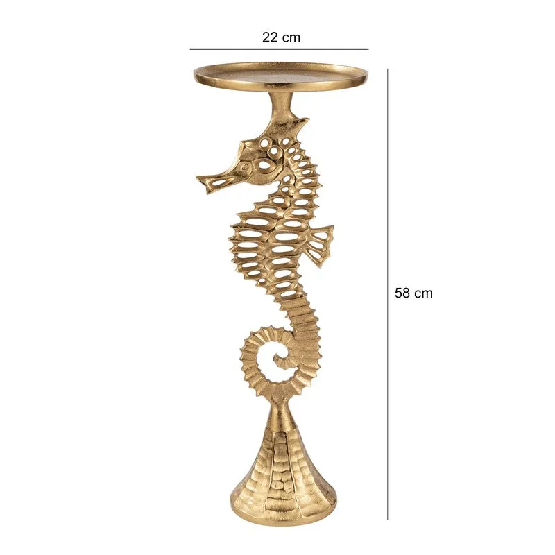 Seahorse Sculpt Aluminum Side Table - Gold media 6