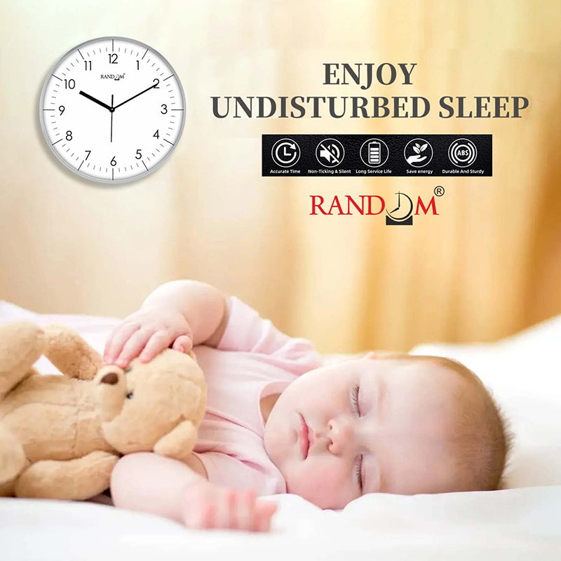 Benot Silver Analog Wall Clock - White media 5