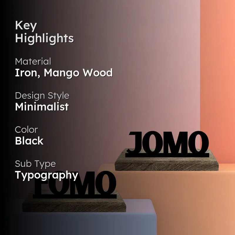 JOMO & FOMO Typography Showpiece - Set Of Two media 2
