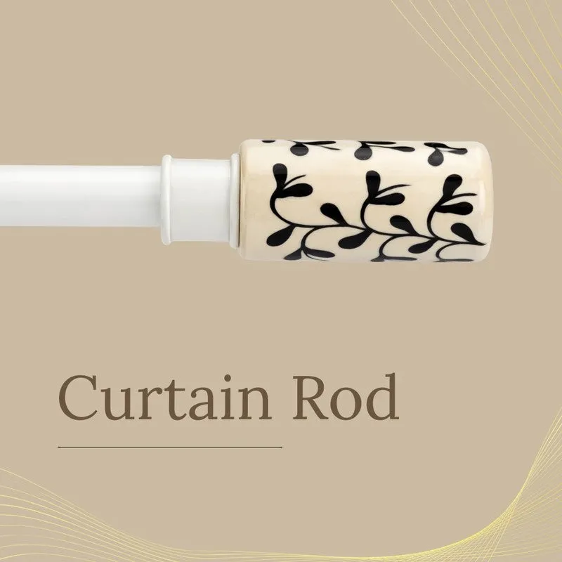 Coraline Extendable 1" Single Curtain Rods With Round Finial & Brackets media 3