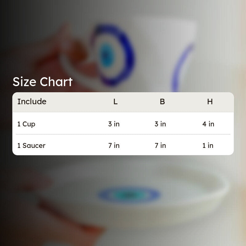 Evil Eye Cup & Saucer Set - 300 ML media 5