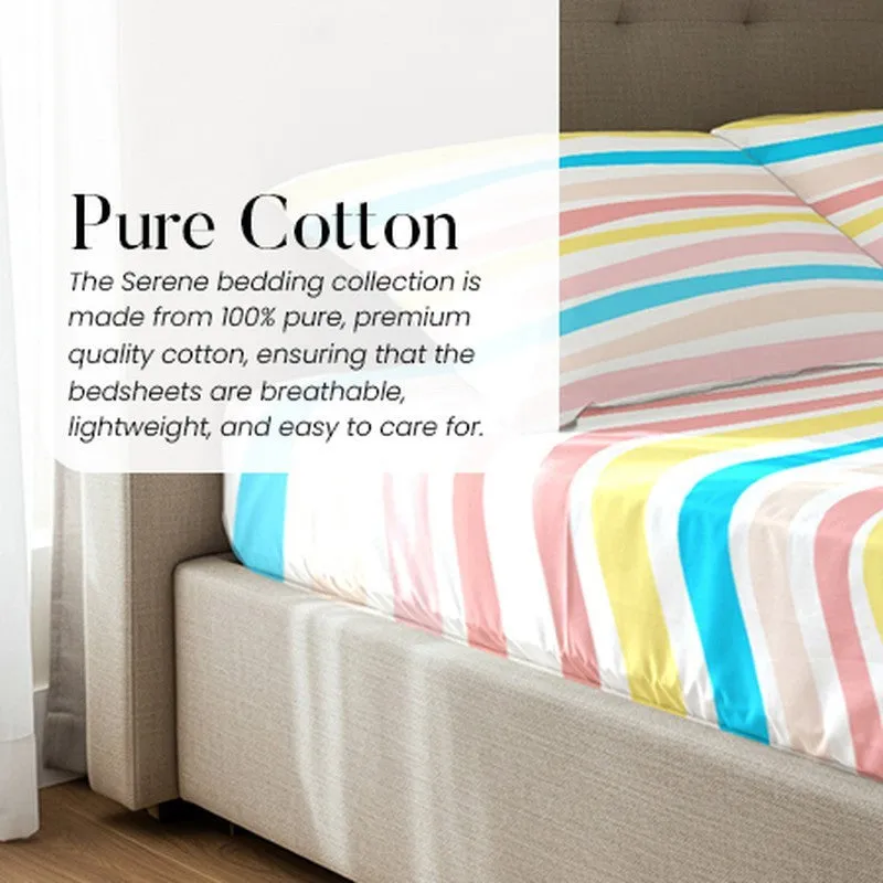 Urban Space Multi-Colour Stripes Cotton Bedsheet (Pastel)(200) - 200 TC media 11