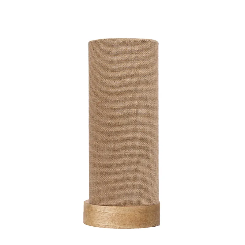 Nyra Tower Wooden Table Lamp With Jute Shade - Beige,Brown media 3