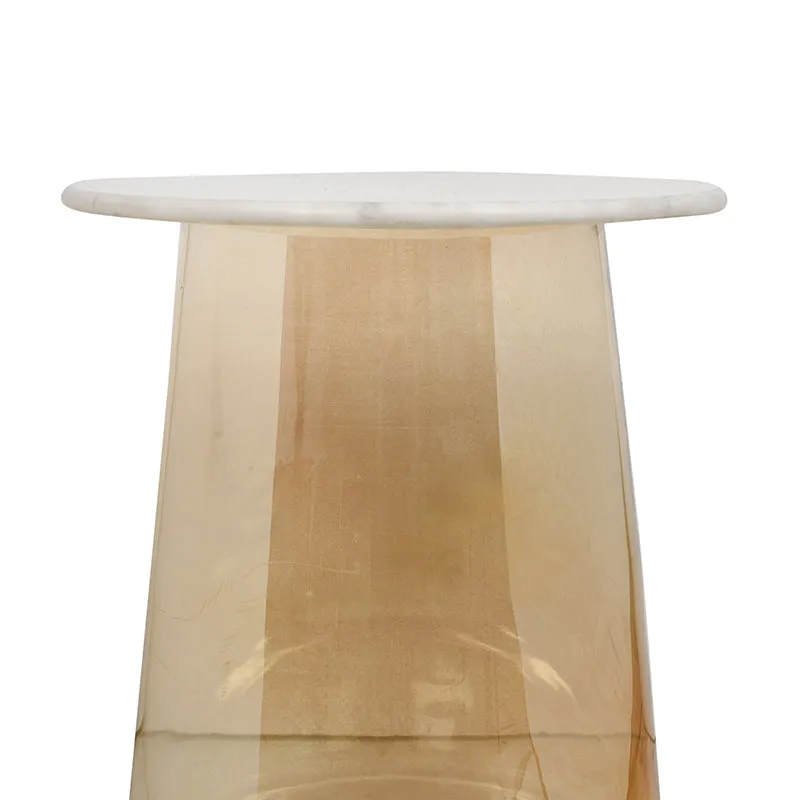 Crystena Marble & Glass Side Table - Gold media 5