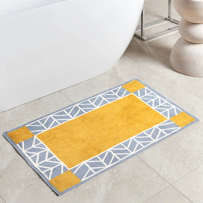 Cavora Cotton Bath Mat - Yellow & White media 3