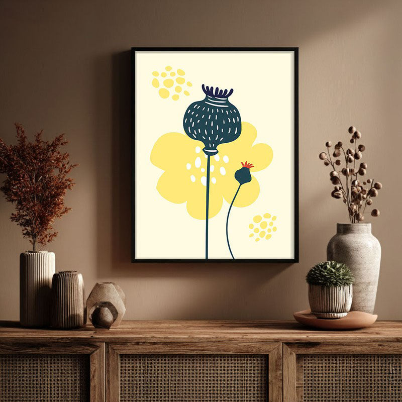 Sunlit Botanic Tranquility Archival Canvas Wall Art - Black Frame media 3