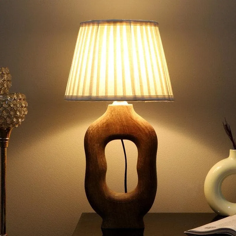 Vesara Myna Fabric Table Lamp - Beige,Brown media 1