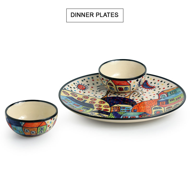 Coastal Cottage Handpainted Ceramic Dinner Set (170 ML) - 3 Piece Set media 3