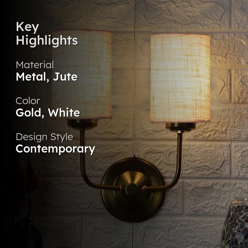 Lumoire Duo Metal Wall Lamp - Gold,White media 2