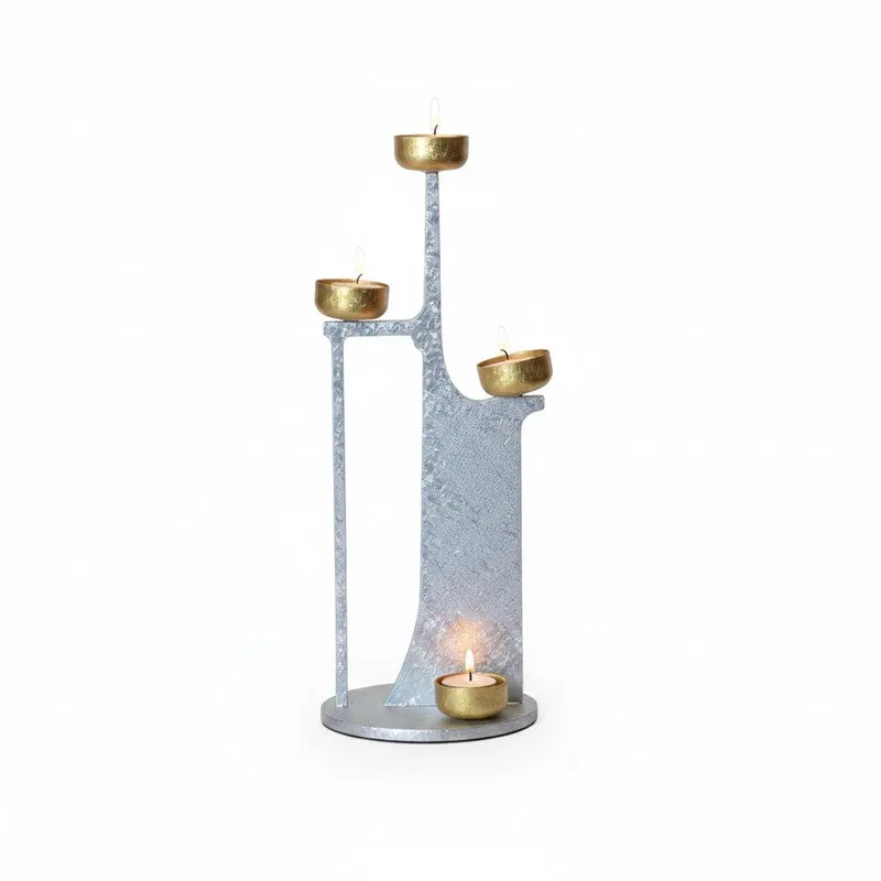 Solstice Gleam Metal Tealight Candle Holder media 4