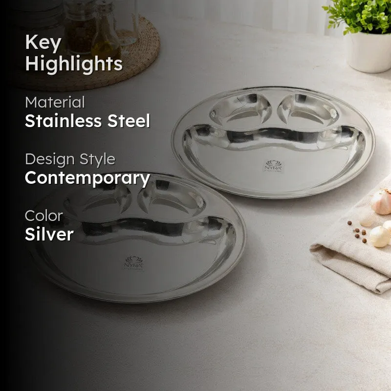 Platira Stainless Steel Dinner Plate - Set of Two media 2