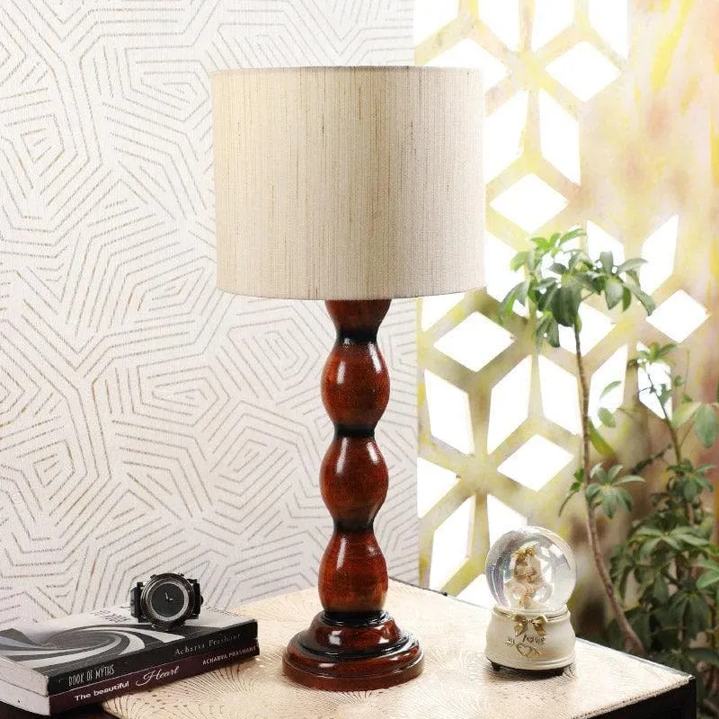 Urbane Winde Fabric Table Lamp - White,Brown media 3