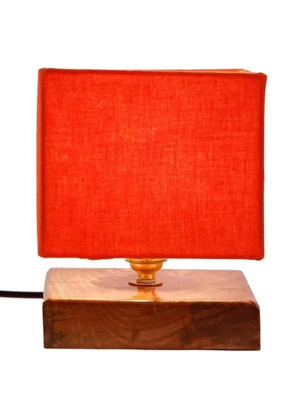 Solid Cusp Fabric Table Lamp - Orange,Brown media 5
