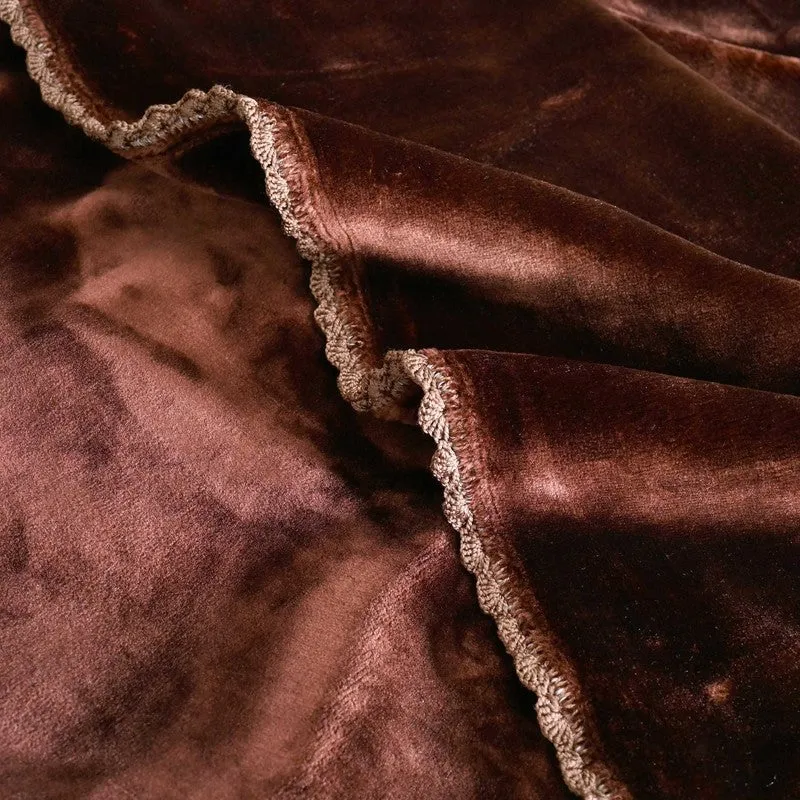 Singu Polyester Solid Blanket - Brown media 4