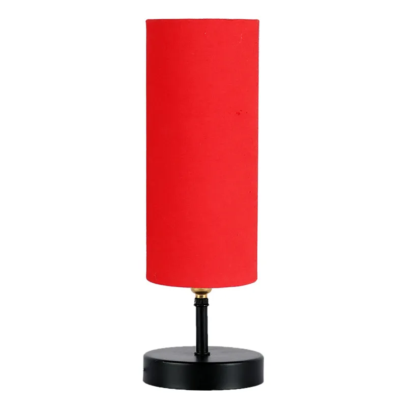 Hisha Metal & Wooden Table Lamp - Red,Black media 3