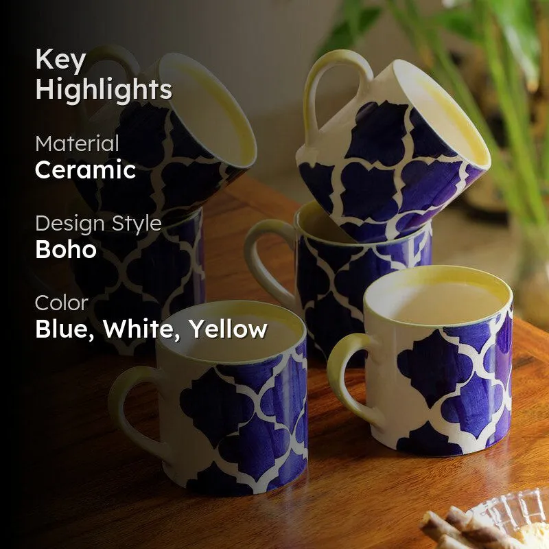 Moroccan Ceramic Tea Cup (200 mL Each) - Set of Six media 2
