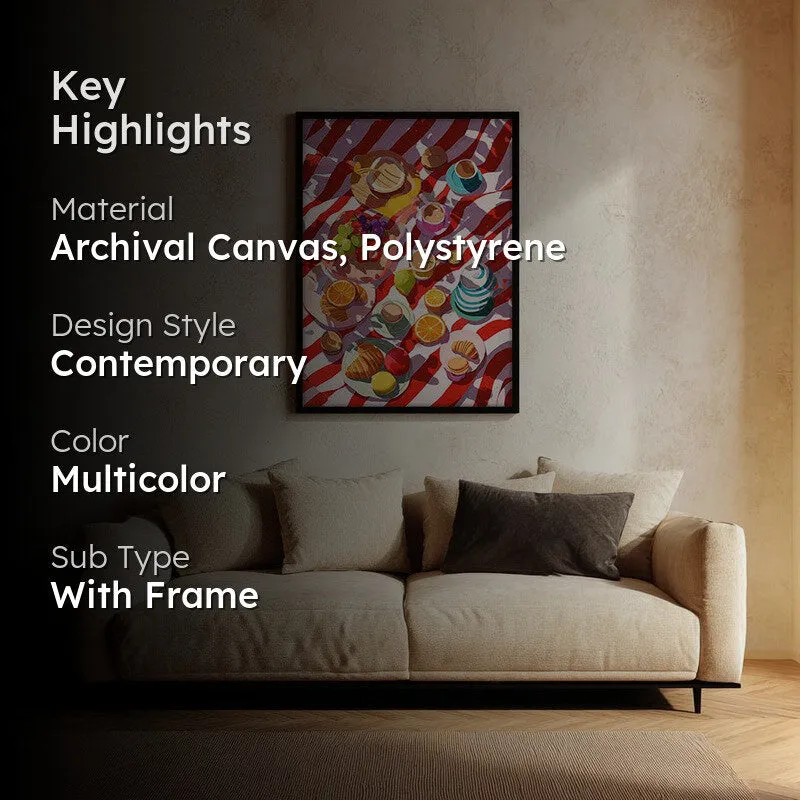 Fresh Fiesta Canvas Wall Painting - Black Frame media 2