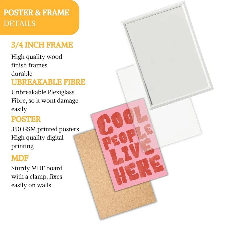 Positivity Pop Paper Wall Painting With Frame - White media 5
