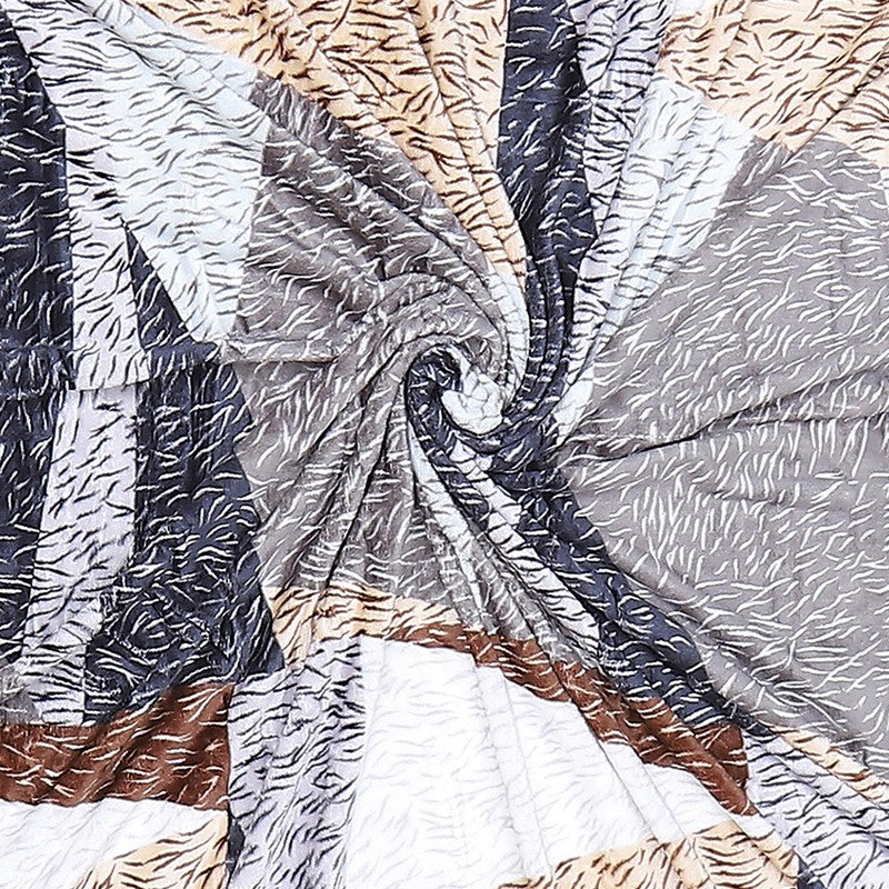 Monte Carlo Patchora Geometric Print Polyester Blanket (Brown) - 233 GSM media 6