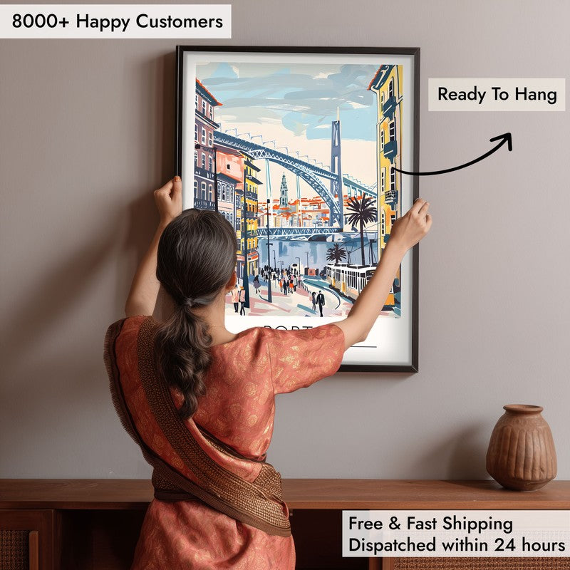 Vintage Porto Framed Canvas Wall Painting media 6