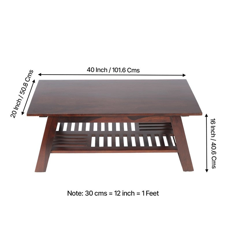 Azvino Sheesham Wooden Center Table - Brown media 11