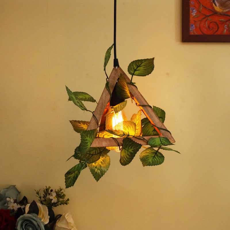 Leafy Triathron Wooden Ceiling Lamp
