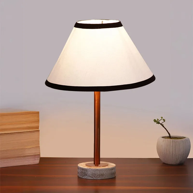 Cotin II Stripe Rodin Wooden Table Lamp - White,Copper media 2