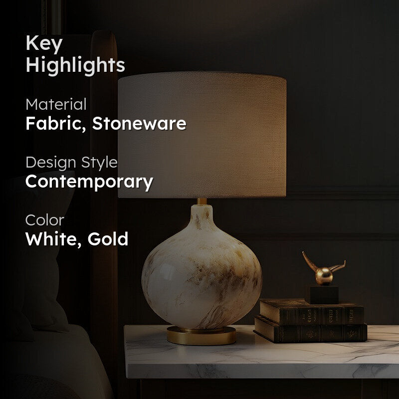 AarviDecor Langston Decorative Fabric Table Lamp - Brown media 2