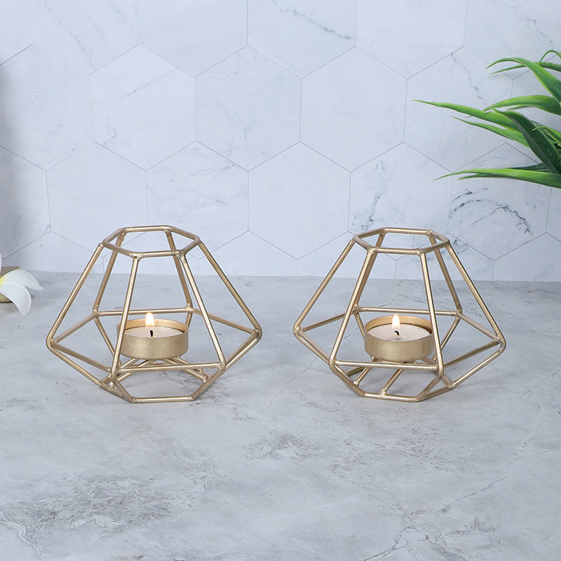 Wired Geometry Tea Light Holder - Set Of Two media 6