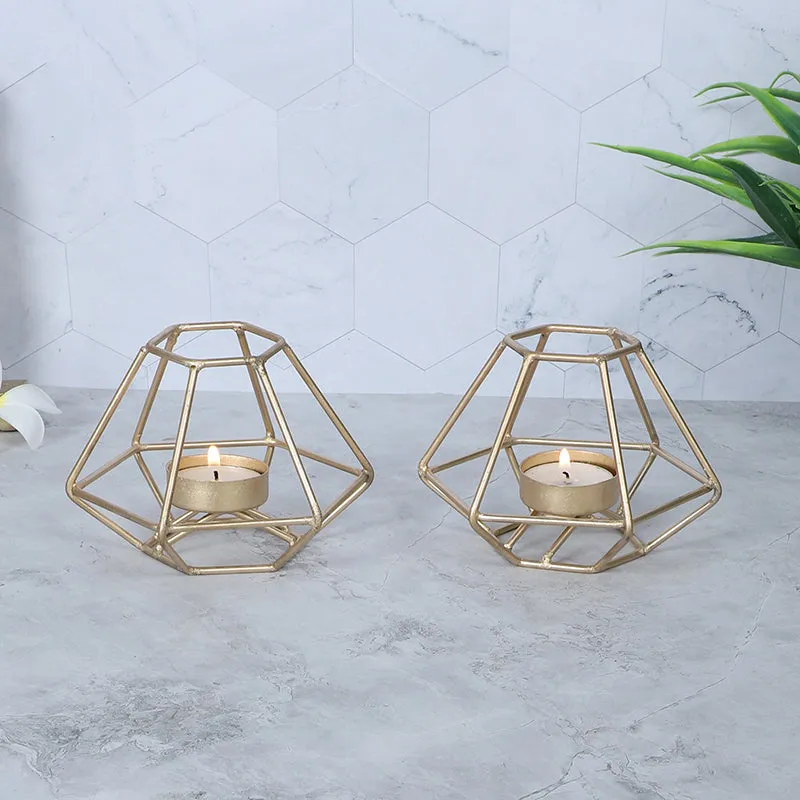 Wired Geometry Tea Light Holder - Set Of Two media 6