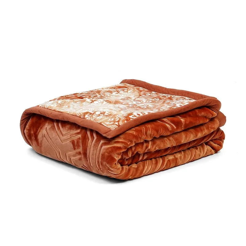 Monte Carlo Crimson Dreamscape Blanket (Orange)- 800 GSM media 6