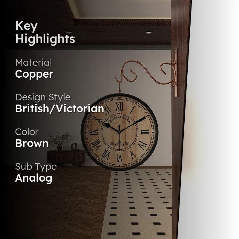 Timberly Double Sided Wall Clock media 2