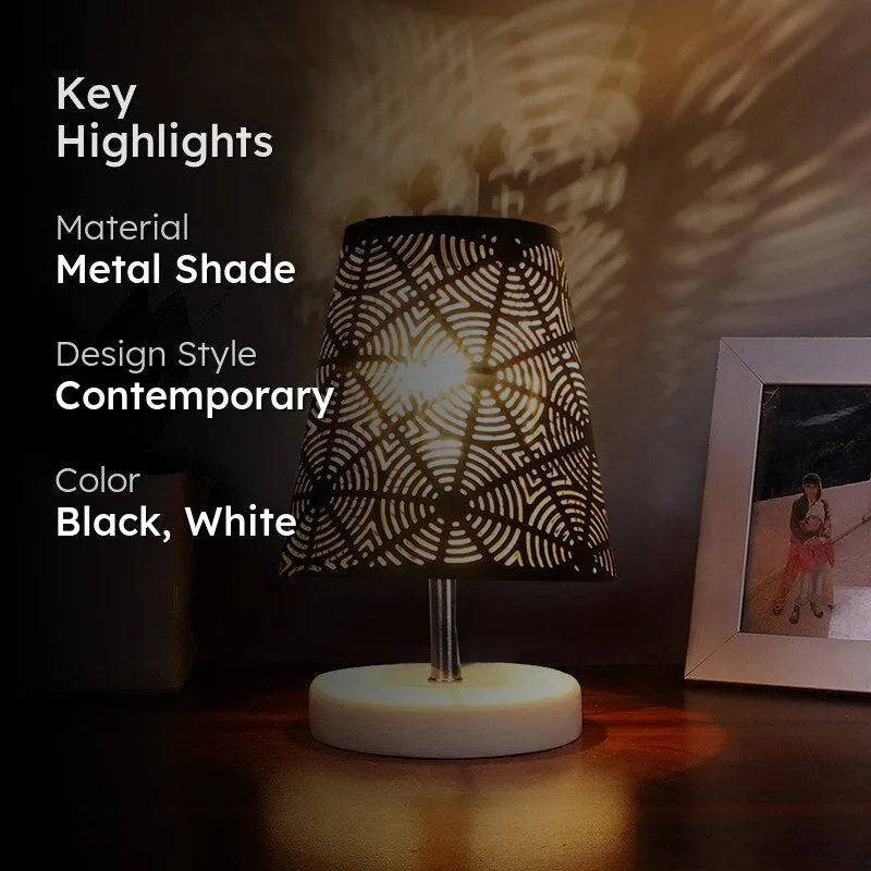 Vero Etched Metal Table Lamp - Black,White media 2