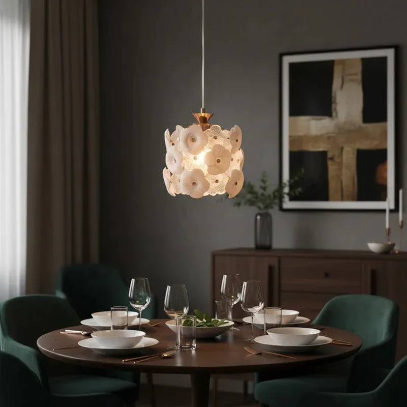Petal Parade Glass and Ceremic Ceiling Lamp media 1