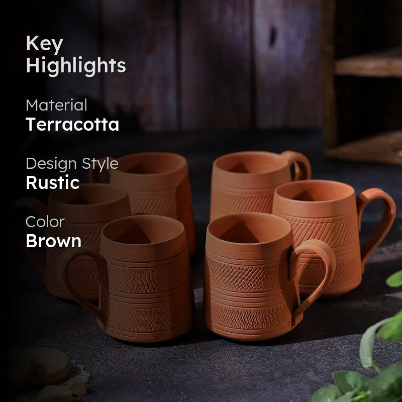 Niyati Terracotta Coffee Mug (250 mL Each) - Set of Six media 2