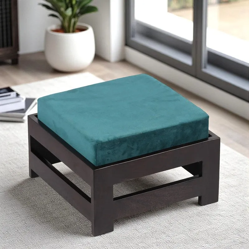 Nirox Sheesham Wooden Bench with Cushions (Blue) - Four Piece Set media 4