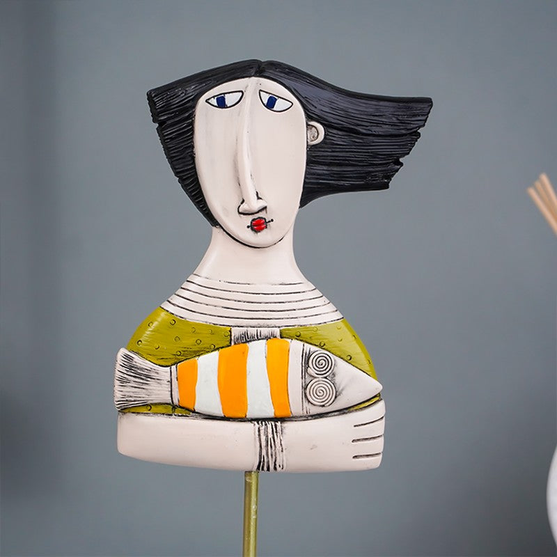 MuseBlock Modern Face Sculpture Showpieces - Multicolor media 6