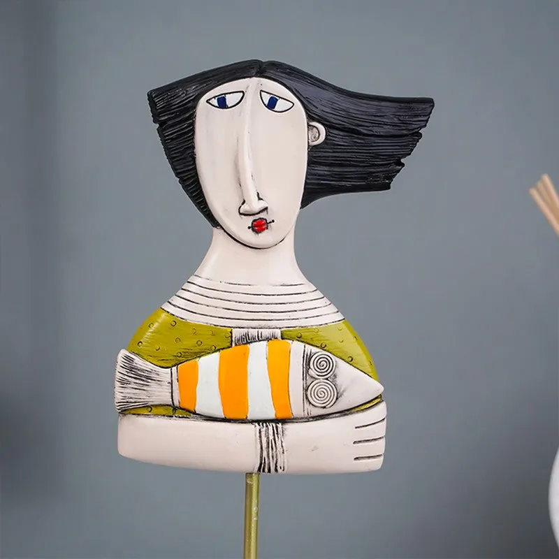 MuseBlock Modern Face Sculpture Showpieces - Multicolor media 6