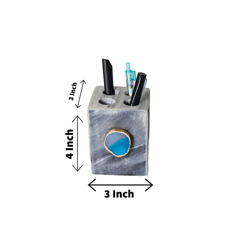 Neiro Marble & Agate Stationary Holder - Turquoise media 5
