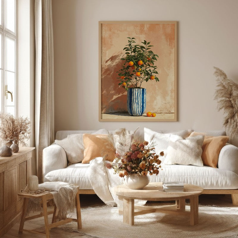 Florava Canvas Wall Painting With Brown Frame