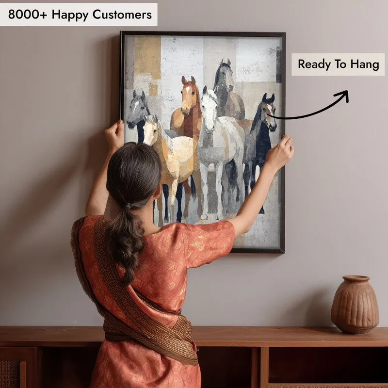 Stylized Horse Painting With Black Frame media 8