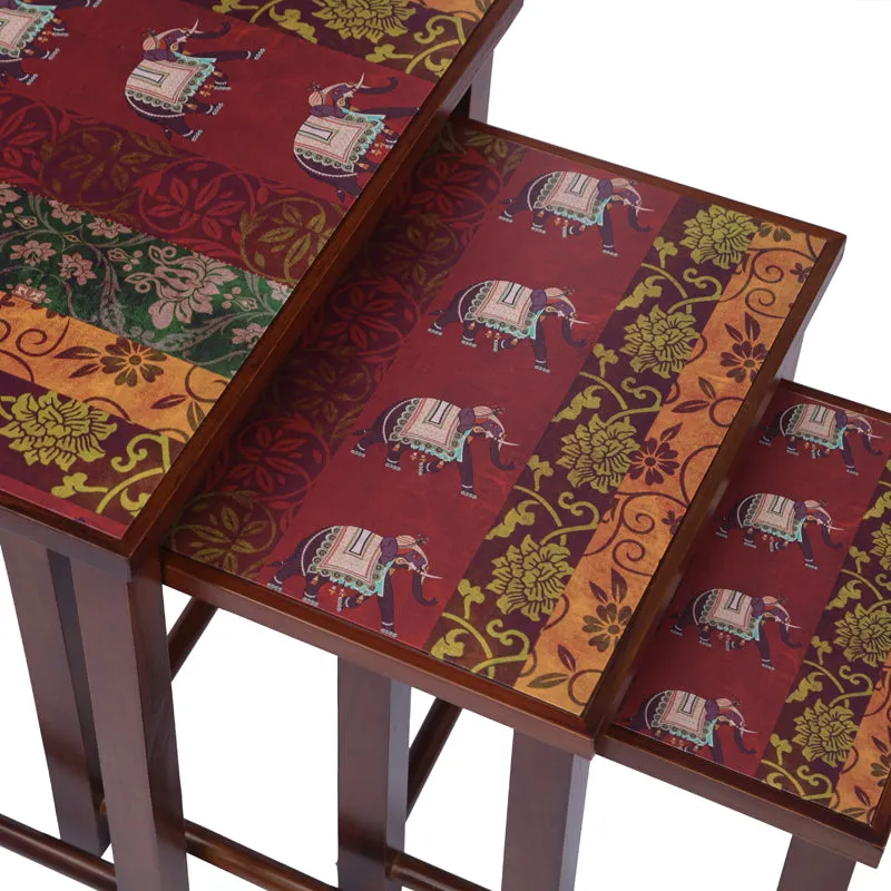 Ethno Motif Side Table - Set Of Three media 11