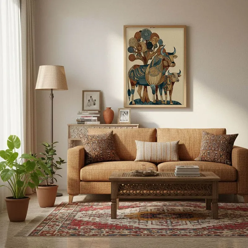 Suravi Canvas Wall Painting With Brown Frame media 4