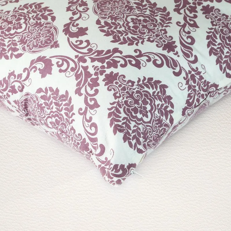 Tameira Jacquered Motif Printed Cushion Cover (Maroon) - Set Of Five media 3