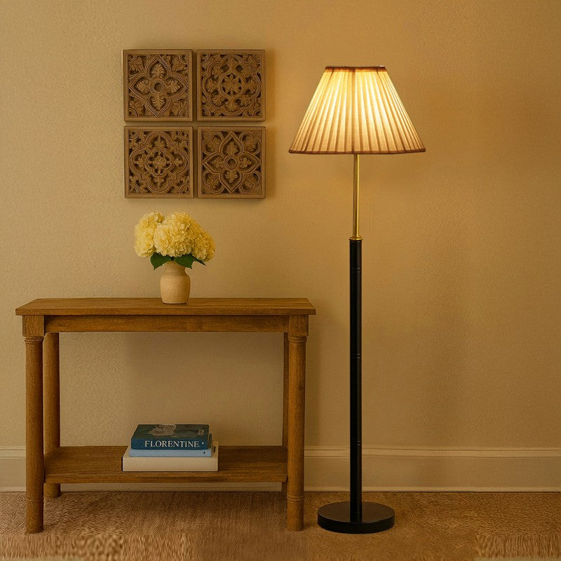 Boho Weave Wooden Floor Lamp