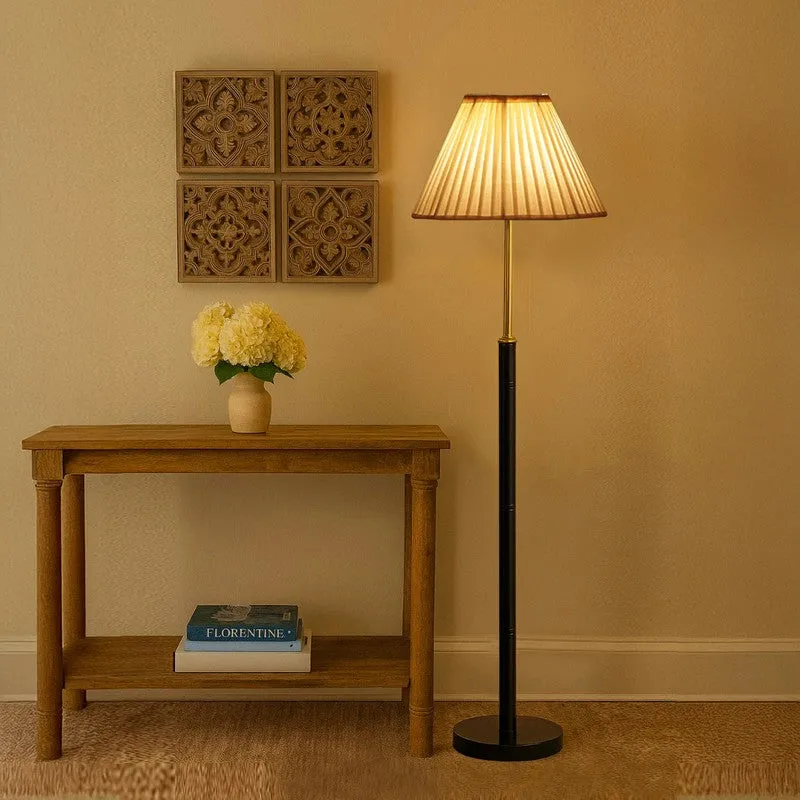 Boho Weave Wooden Floor Lamp media 1