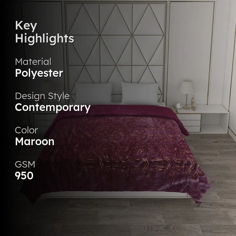 Monte Carlo Velvet Twilight Reversible Blanket - 950 GSM media 2