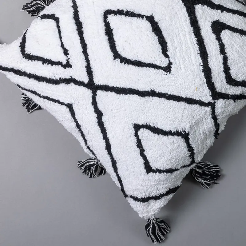 Ecru Geo Tufted Cushion Cover media 4